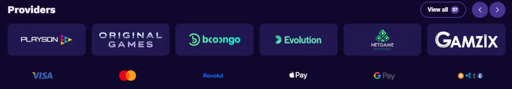 Proveedores de software LiraSpin y logos de procesamiento de pagos seguros